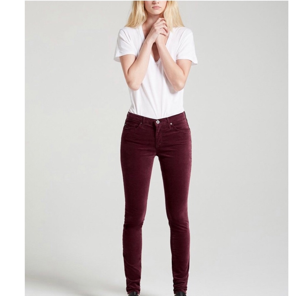 AG “the legging” super skinny maroon pants